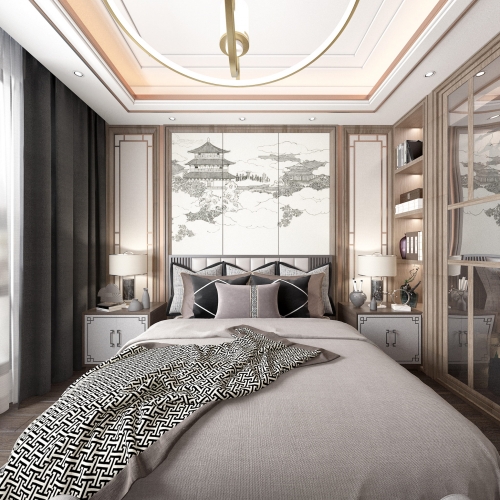 New Chinese Style Bedroom-ID:608746059