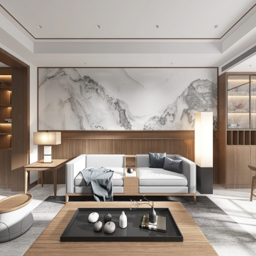 New Chinese Style A Living Room-ID:315433037