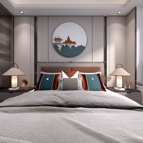New Chinese Style Bedroom-ID:136409045