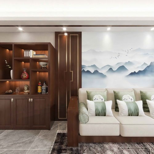 New Chinese Style A Living Room-ID:359344018