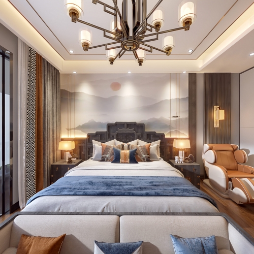 New Chinese Style Bedroom-ID:688775062