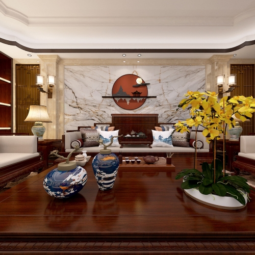 Chinese Style A Living Room-ID:732278821