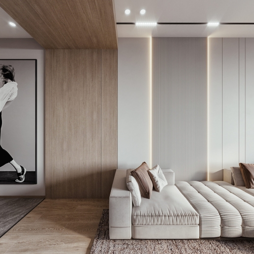 Modern Wabi-sabi Style A Living Room-ID:486181979