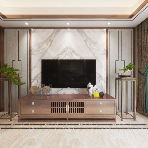 New Chinese Style A Living Room-ID:428529987