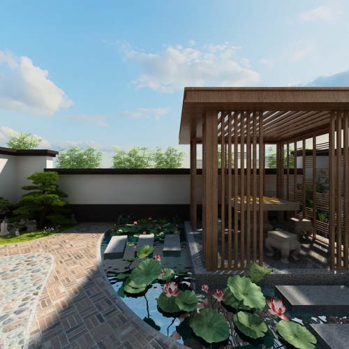 New Chinese Style Courtyard/landscape-ID:267321114