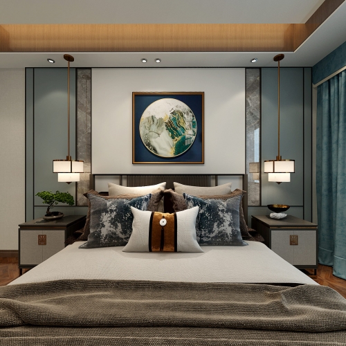 New Chinese Style Bedroom-ID:220851904