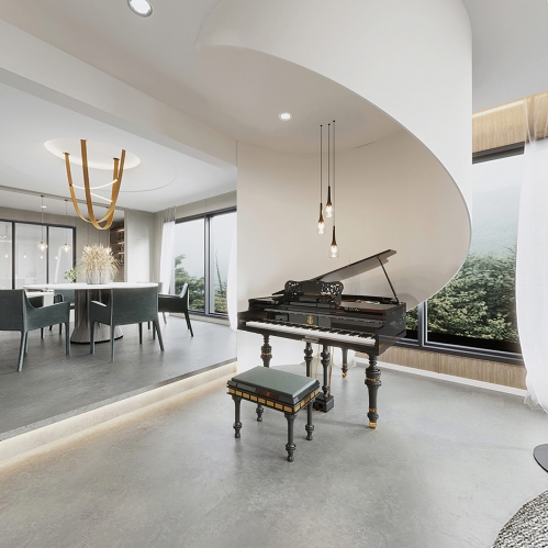 Modern Wabi-sabi Style A Living Room-ID:372762929