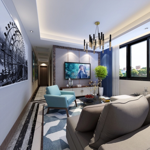 Modern A Living Room-ID:284797913