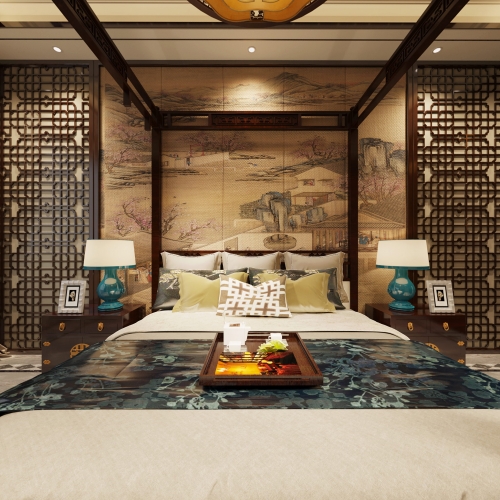 New Chinese Style Bedroom-ID:959793092