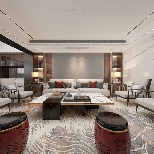 New Chinese Style A Living Room-ID:454540375