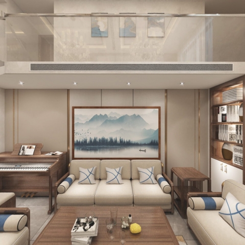 New Chinese Style A Living Room-ID:208440074