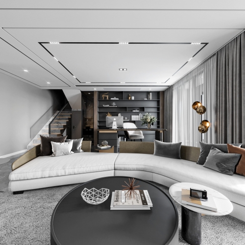 Modern A Living Room-ID:681129932