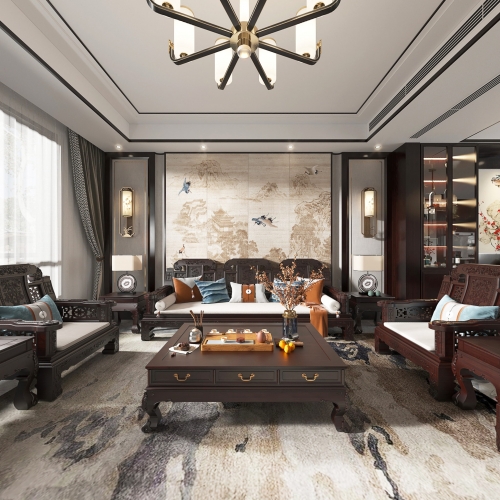 Chinese Style A Living Room-ID:977060865