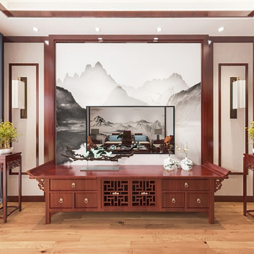 Chinese Style New Chinese Style A Living Room-ID:411917924