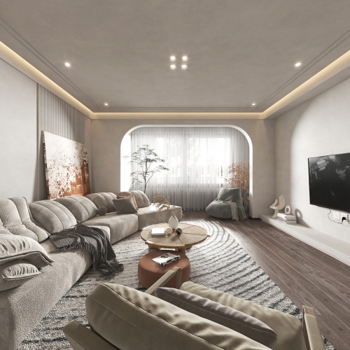 Wabi-sabi Style A Living Room-ID:875067955