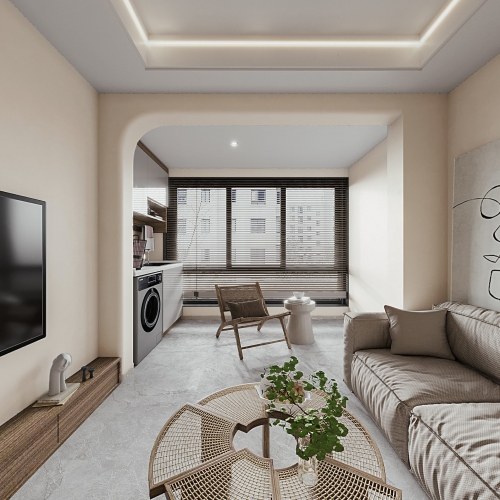 Modern Nordic Style Wabi-sabi Style A Living Room-ID:549988993