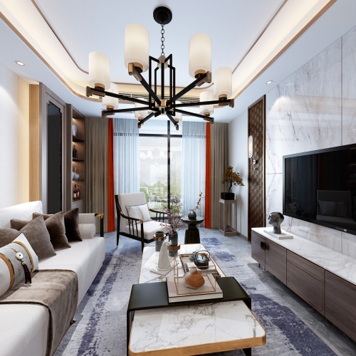 New Chinese Style A Living Room-ID:572546968