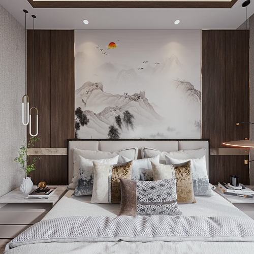 New Chinese Style Bedroom-ID:610570915