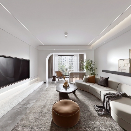 Modern Wabi-sabi Style A Living Room-ID:873250014