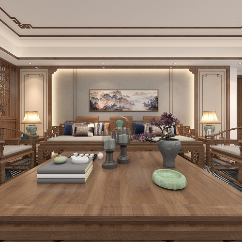 Chinese Style A Living Room-ID:876951934