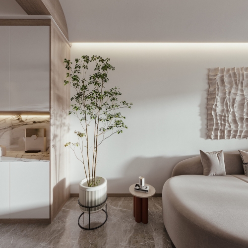 Modern Wabi-sabi Style A Living Room-ID:562201984