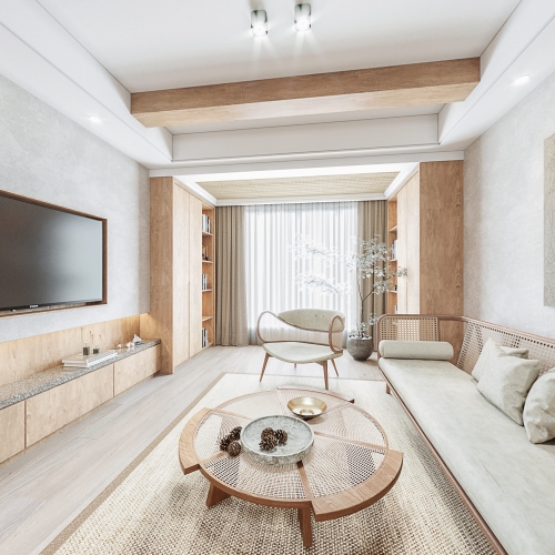 Wabi-sabi Style A Living Room-ID:210165987