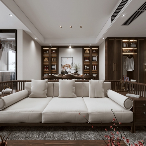New Chinese Style A Living Room-ID:351695067