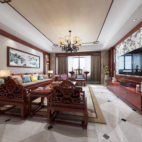Chinese Style A Living Room-ID:442500116