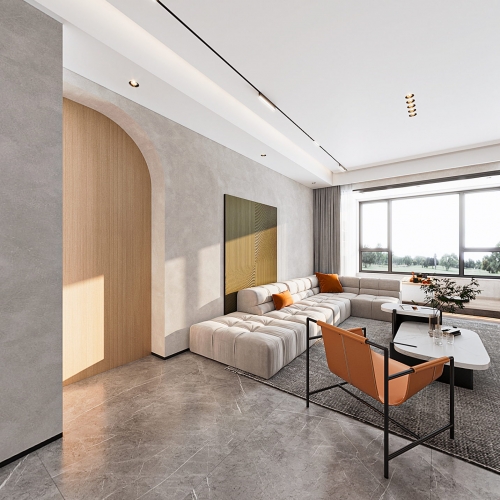 Modern Wabi-sabi Style A Living Room-ID:276457072