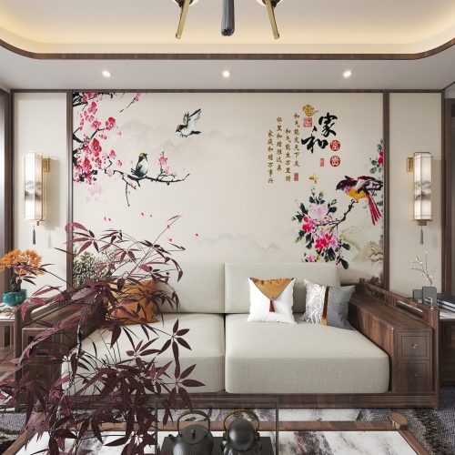 New Chinese Style A Living Room-ID:261944068