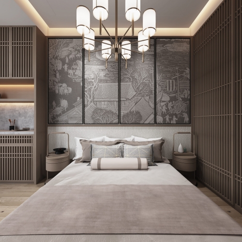 New Chinese Style Bedroom-ID:182230008