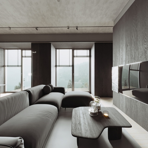 Modern Industrial Style Wabi-sabi Style A Living Room-ID:403074983