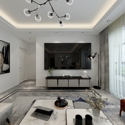 Modern A Living Room-ID:742732053