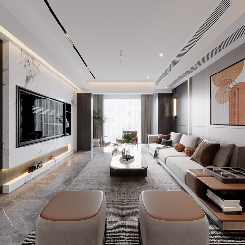 Modern A Living Room-ID:980778938