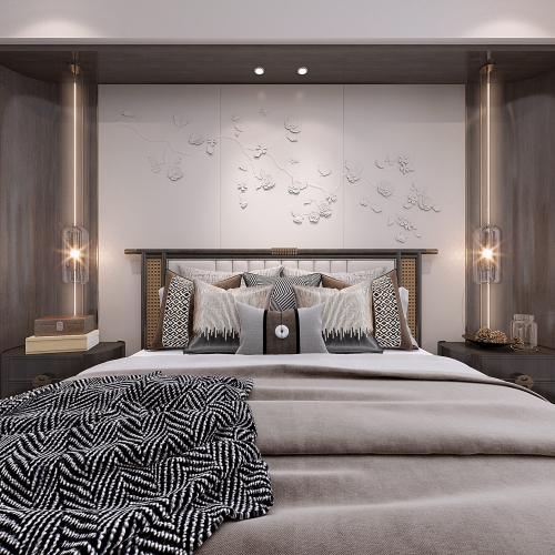 New Chinese Style Bedroom-ID:377635969