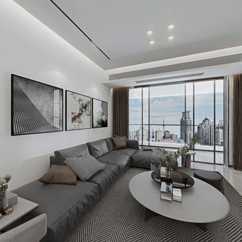 Modern A Living Room-ID:439858914