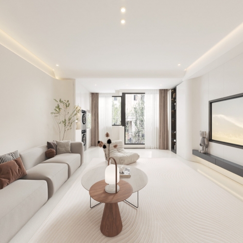 Modern Wabi-sabi Style A Living Room-ID:101150992