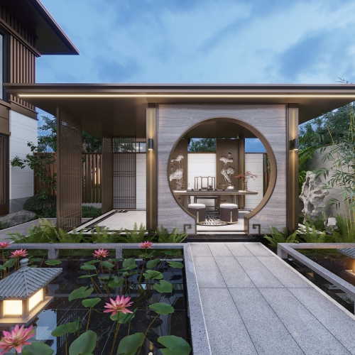 New Chinese Style Courtyard/landscape-ID:645968912