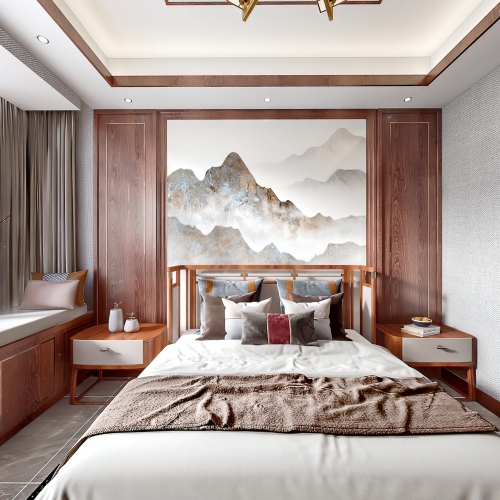 New Chinese Style Bedroom-ID:596716882