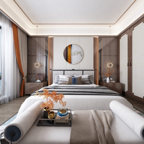 New Chinese Style Bedroom-ID:182486062