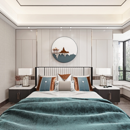 New Chinese Style Bedroom-ID:217797045