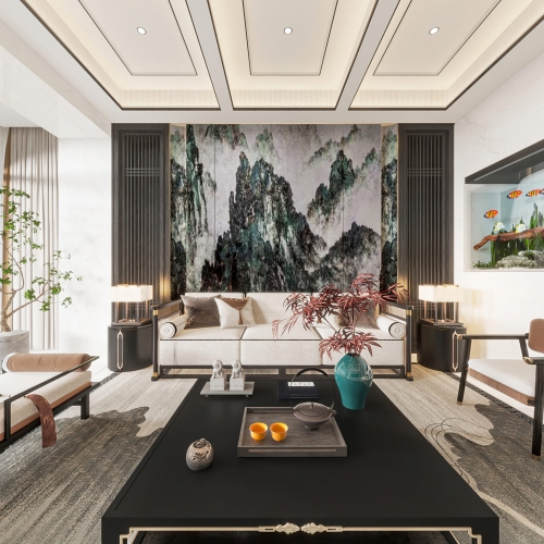 New Chinese Style A Living Room-ID:788146028