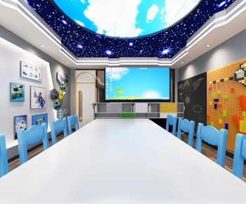 全景-现代儿童教育教室3D模型