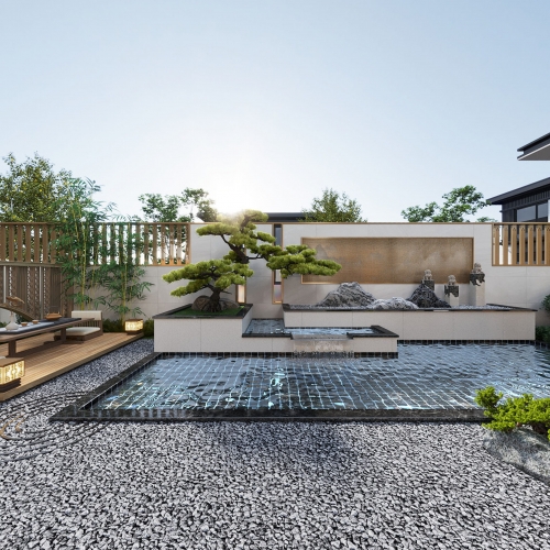 New Chinese Style Courtyard/landscape-ID:887096886