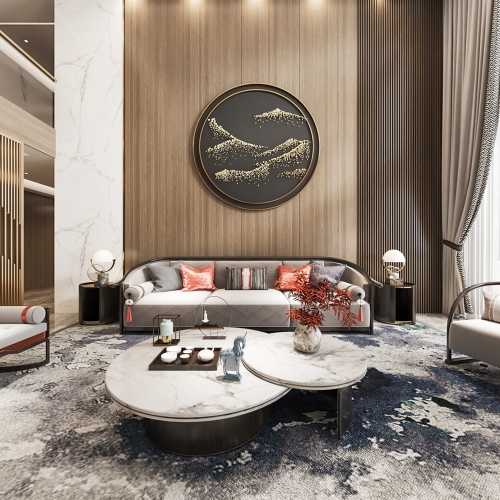 New Chinese Style A Living Room-ID:524286995