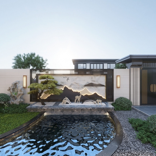 New Chinese Style Courtyard/landscape-ID:611902953