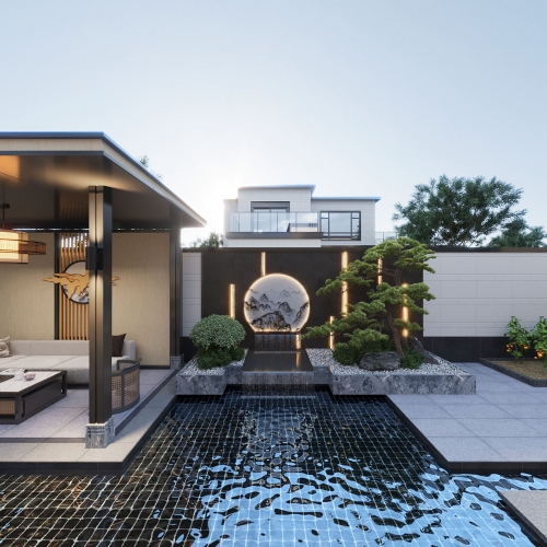 New Chinese Style Courtyard/landscape-ID:693522938
