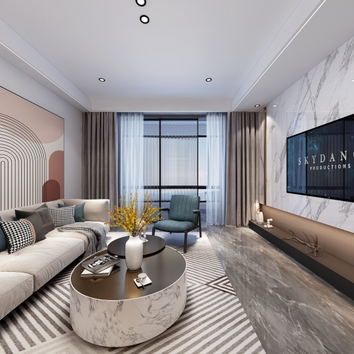 Modern A Living Room-ID:933485989