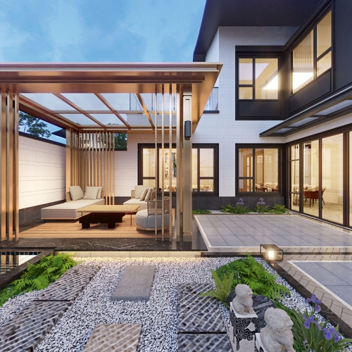 New Chinese Style Courtyard/landscape-ID:381886012
