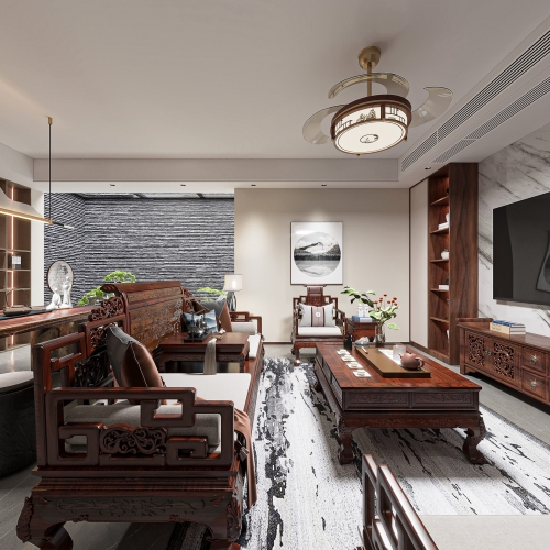 Chinese Style A Living Room-ID:204708107